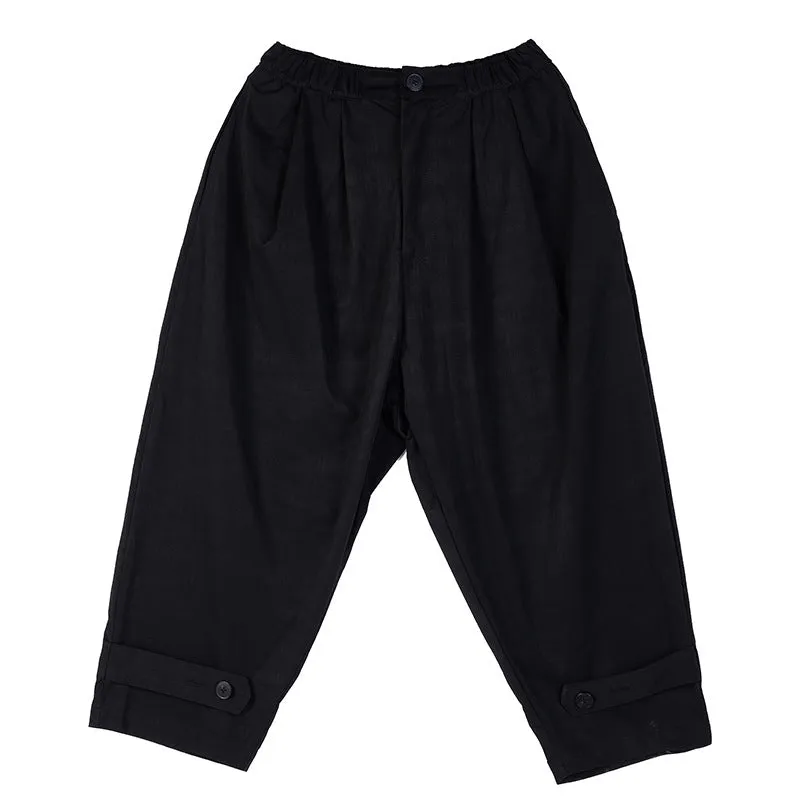 High Waist Casual Ninth Pants