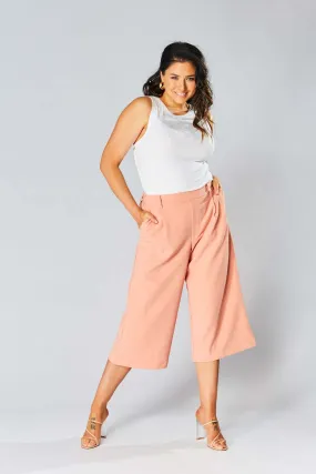 High Waisted Culottes - Peach