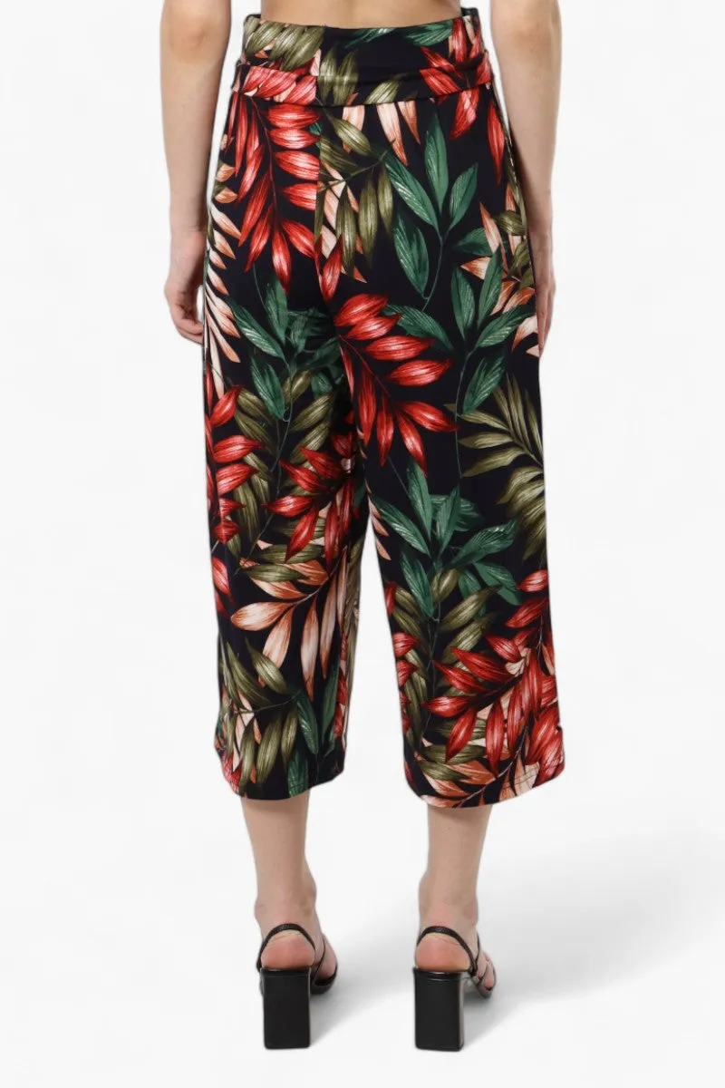 International INC Company Floral Culottes Pants - Navy