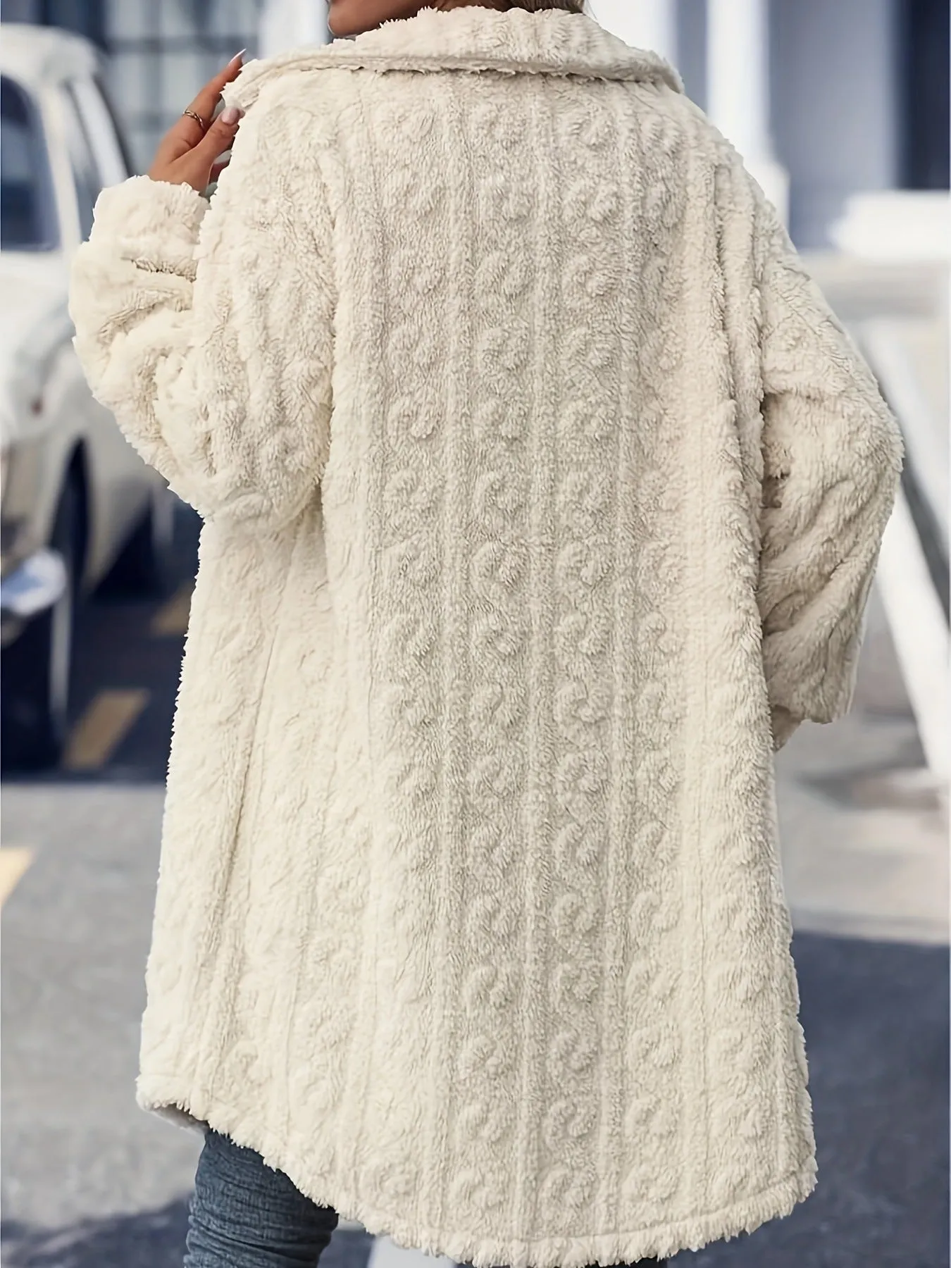 Ivy™ - Cozy Cable Knit Teddy Coat