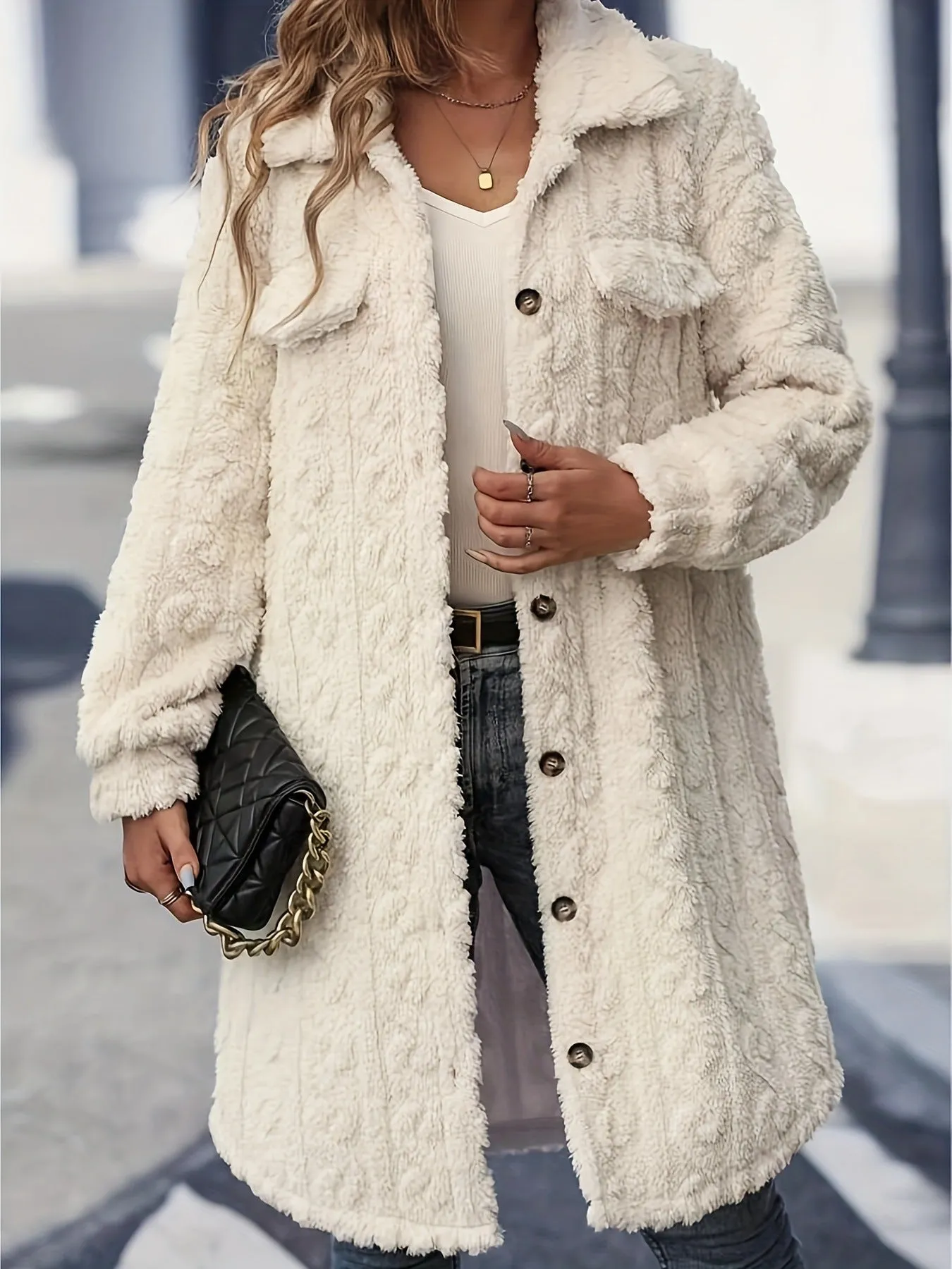 Ivy™ - Cozy Cable Knit Teddy Coat