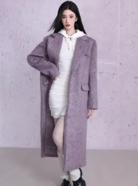 Lavender Wool Blend Long Coat