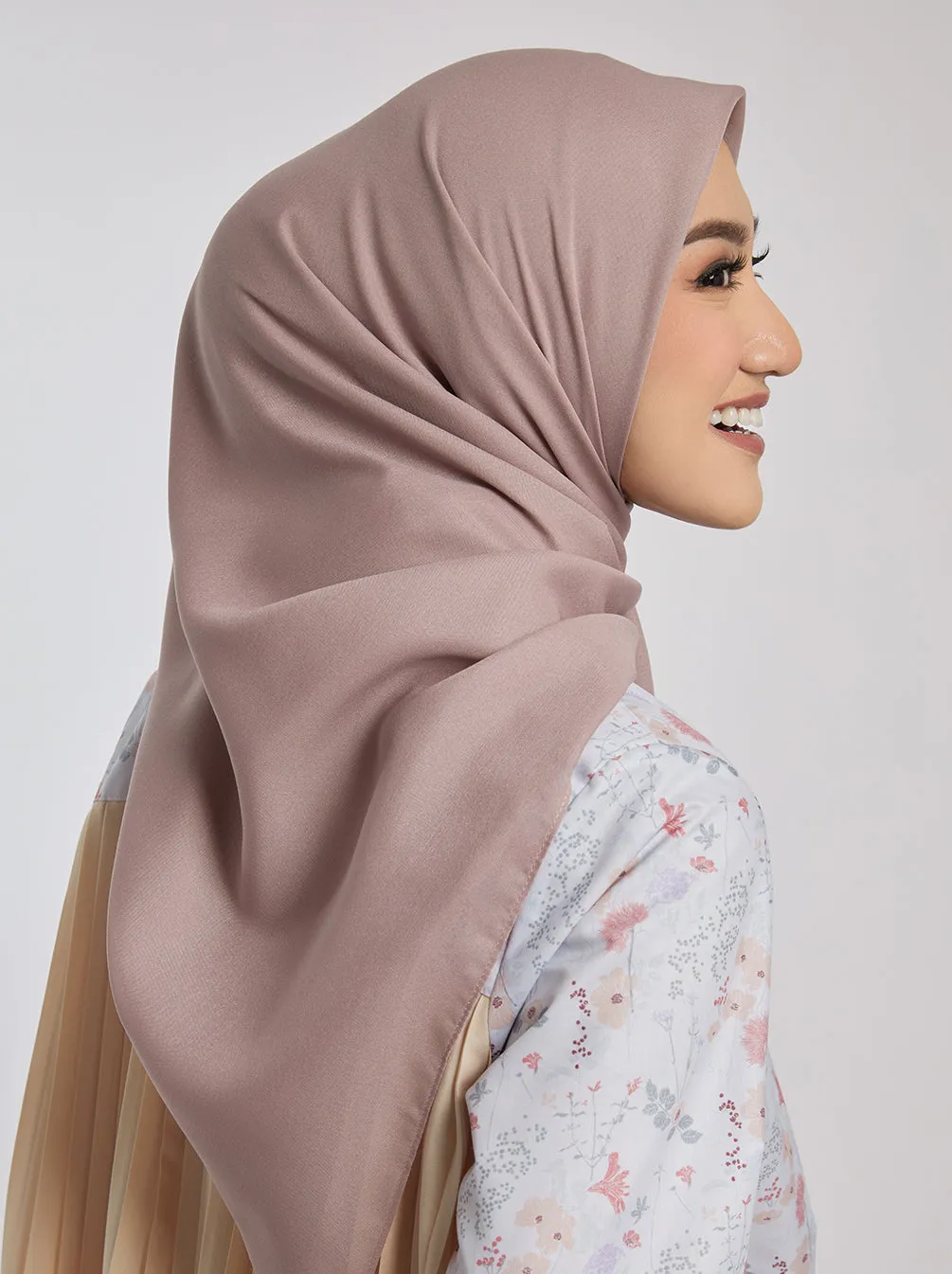 LIGHT VOILE SCARF PLAIN ROSE BROWN