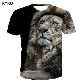 Lion T Shirt Animal 3d Print T-shirts Men Unisex Short Sleeve