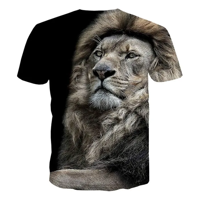 Lion T Shirt Animal 3d Print T-shirts Men Unisex Short Sleeve