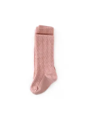 Little Stocking Co. - Blush Cable Knit Tights