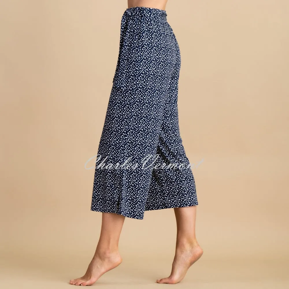 Marble Polka Dot Culotte Trouser - Style 6998-103 (Navy / White)