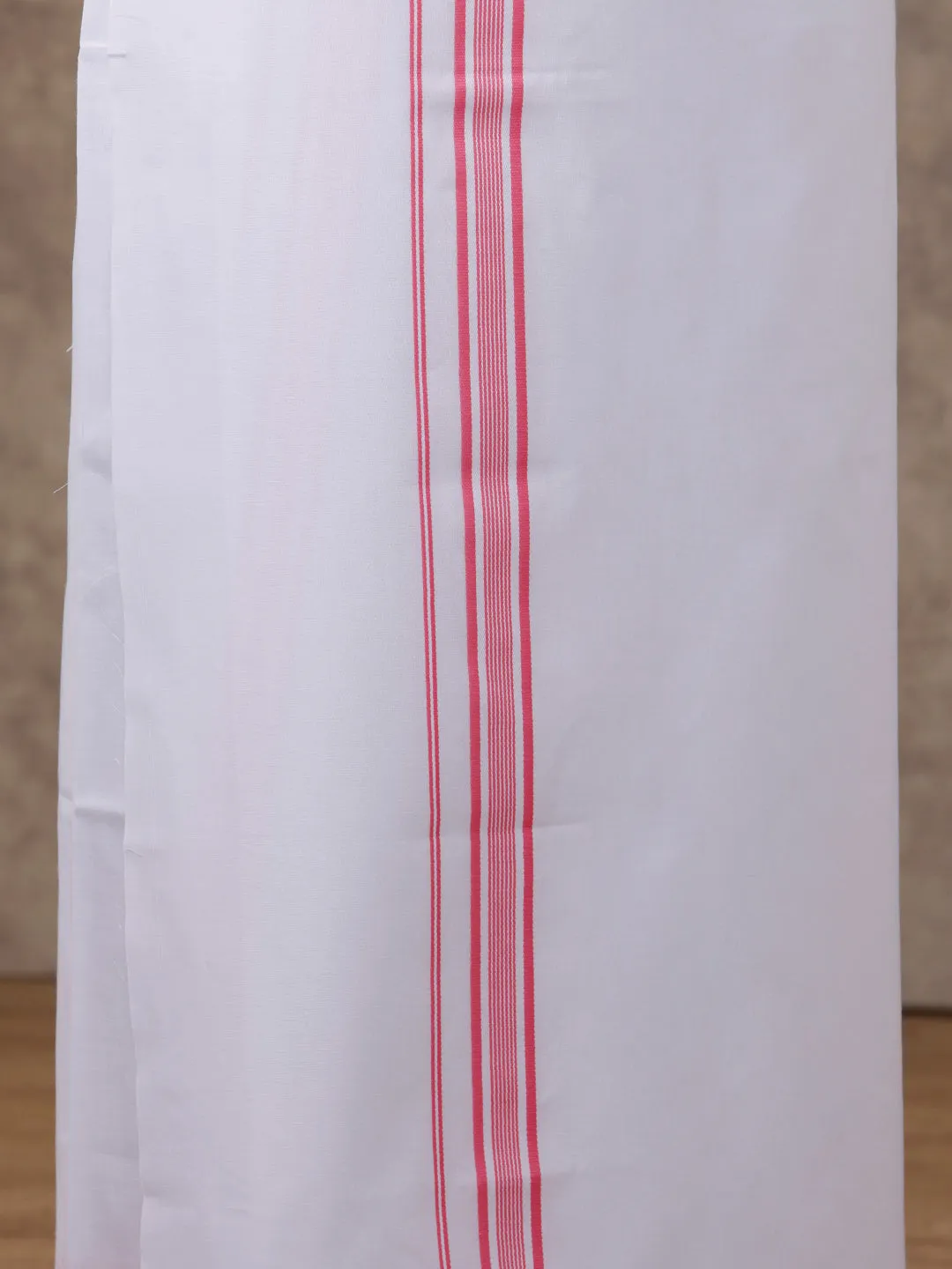 Men Matching Border Dhoti & Shirt Set Half Pink C34