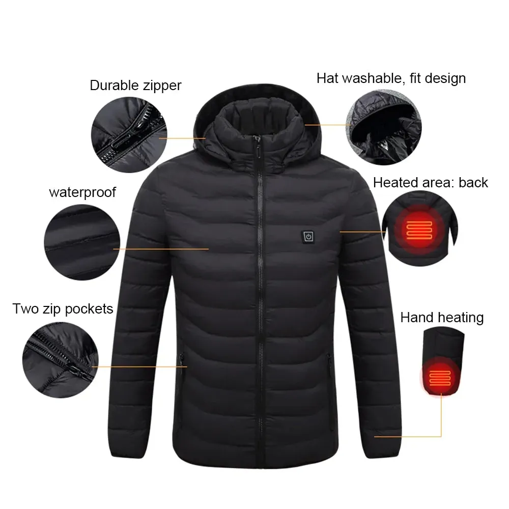 Men's Fleece Waterproof Winter Heated Jackets