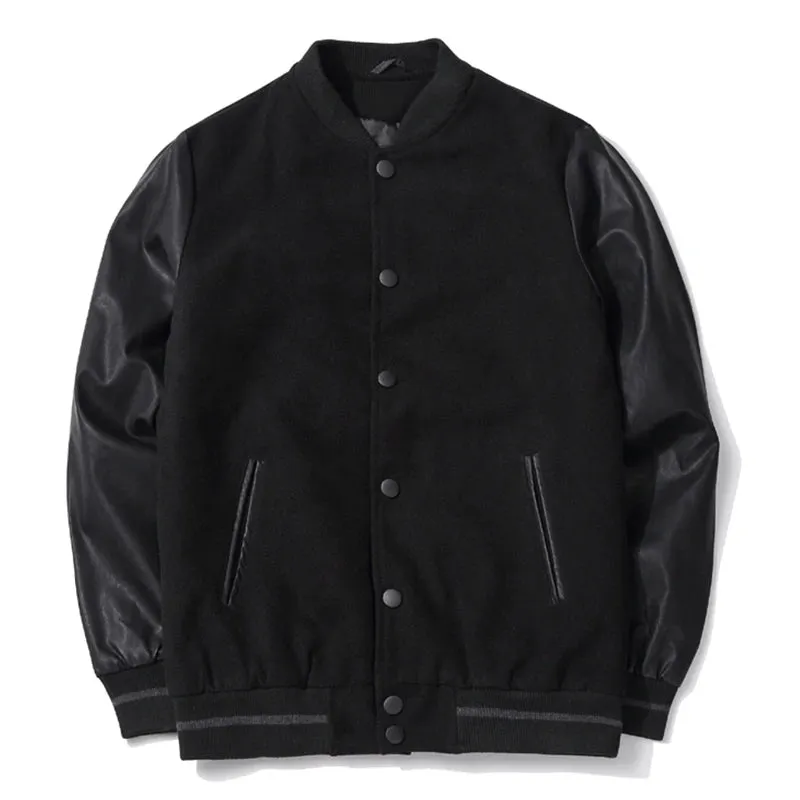 Midnight Black Varsity Jacket