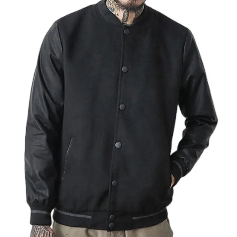 Midnight Black Varsity Jacket