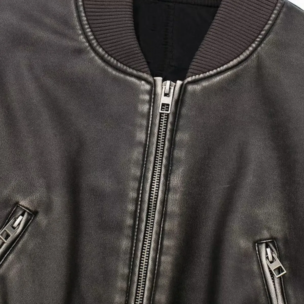 Miriam Vintage Leather Bomber Jacket