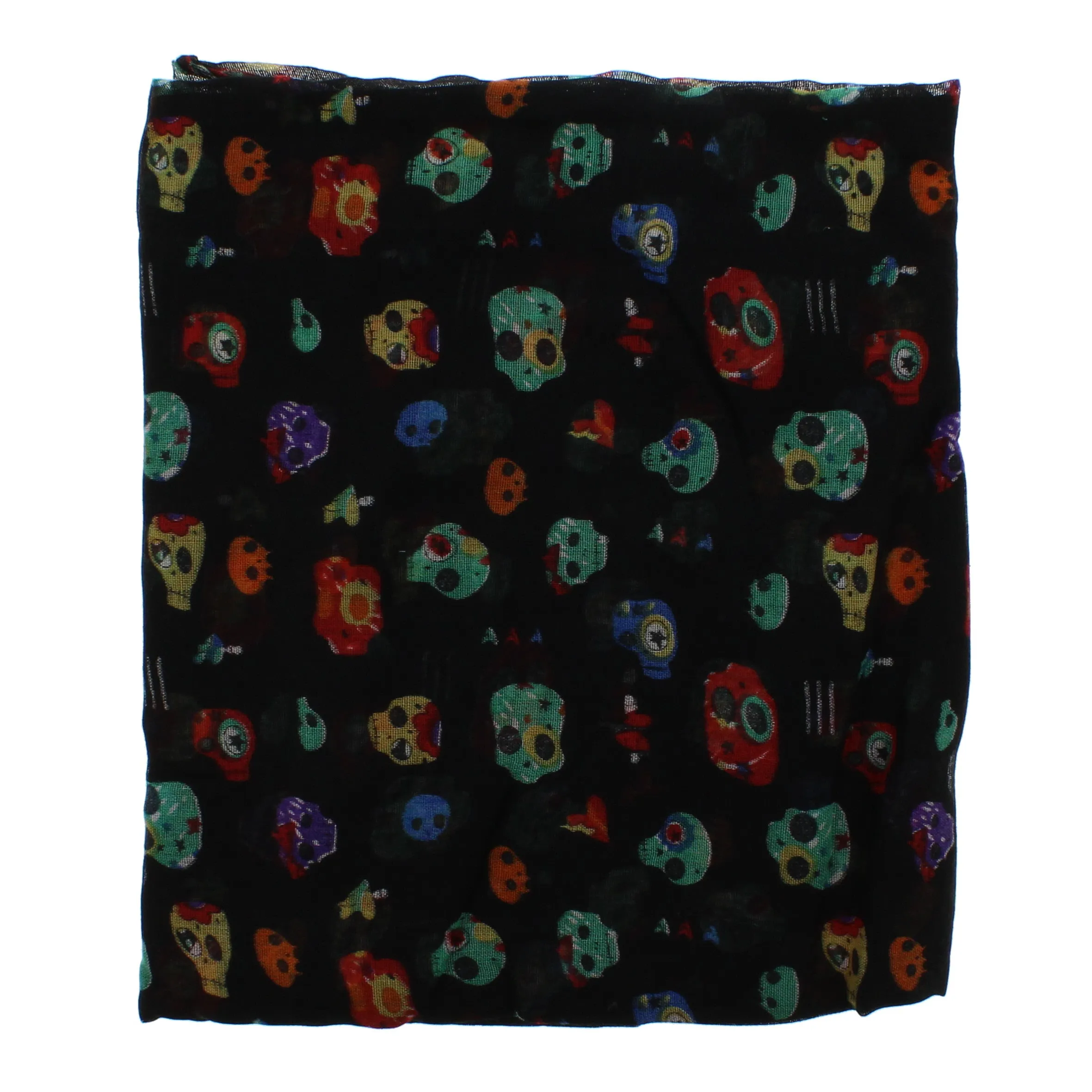 Multicolour Crazy Skull Print Scarf