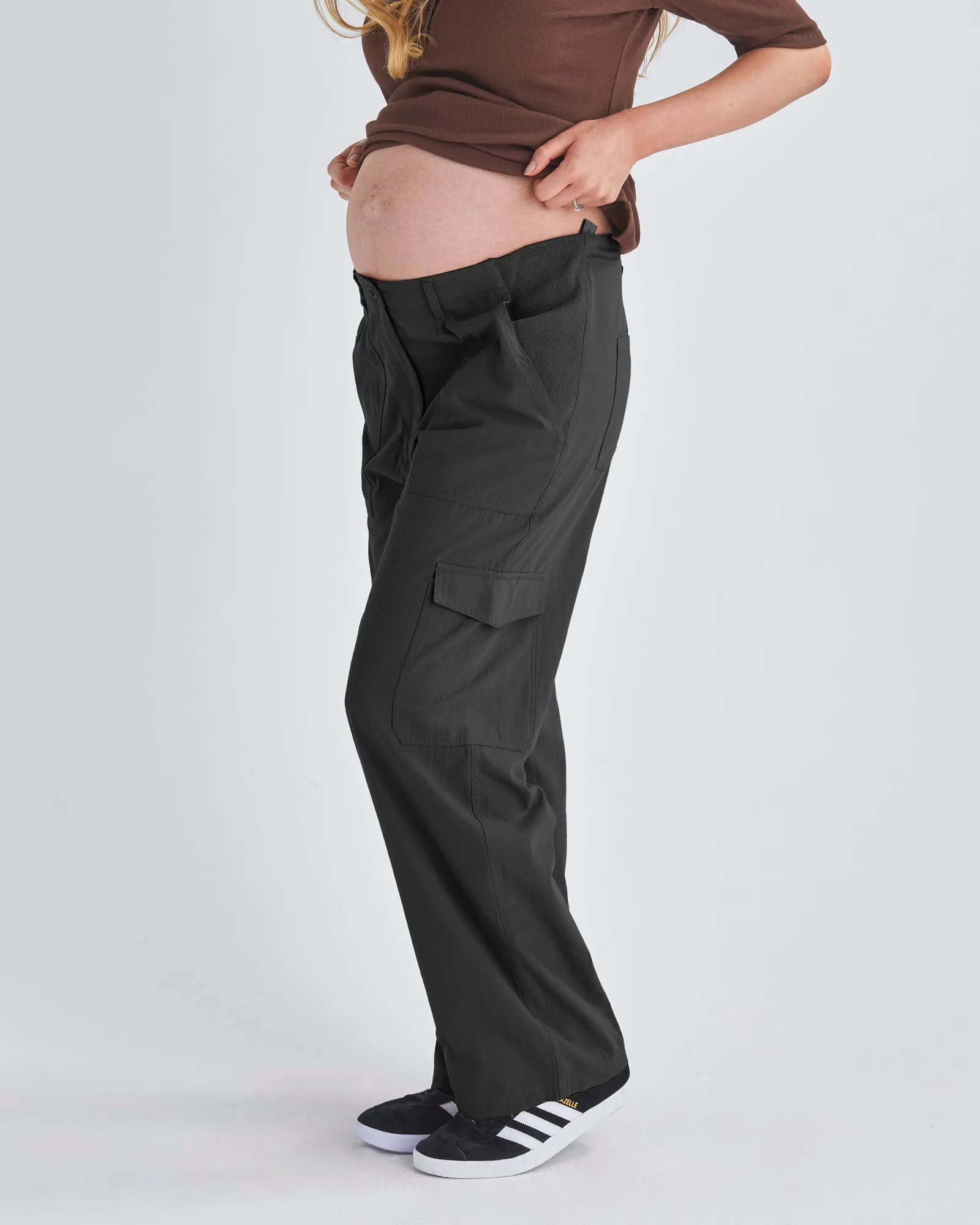 Naomi Maternity Black Cargo Pants