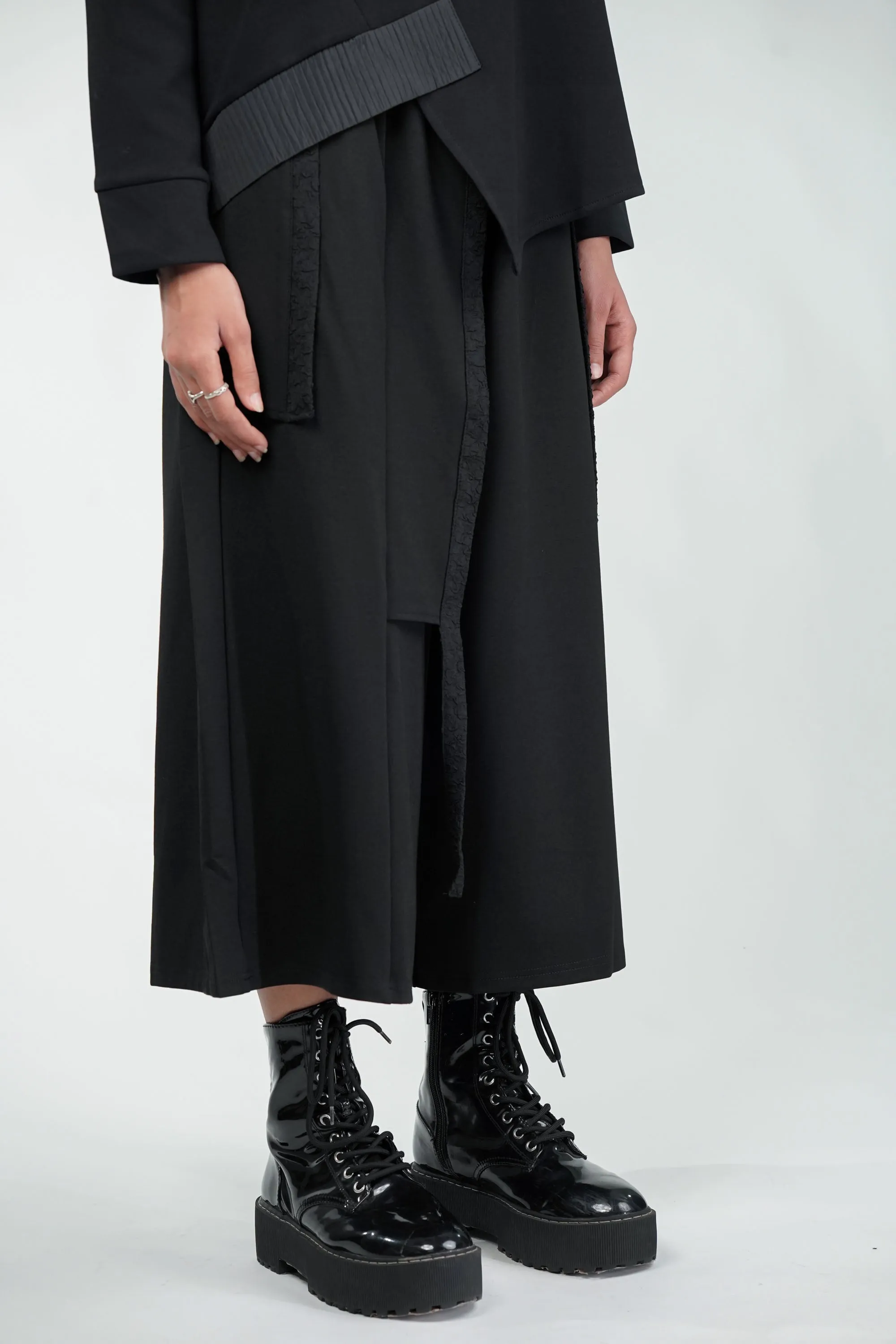 Nautical Black Pleat & Flap Co-ord