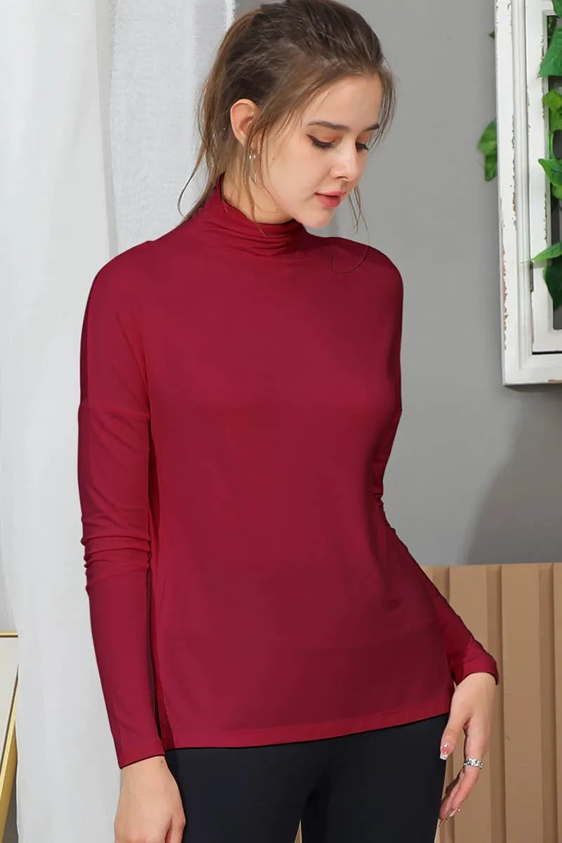 NINEXIS - CWTTL992_LONG SLEEVE TURTLE NECK TUNIC CASUAL TOP: White / (L) 1