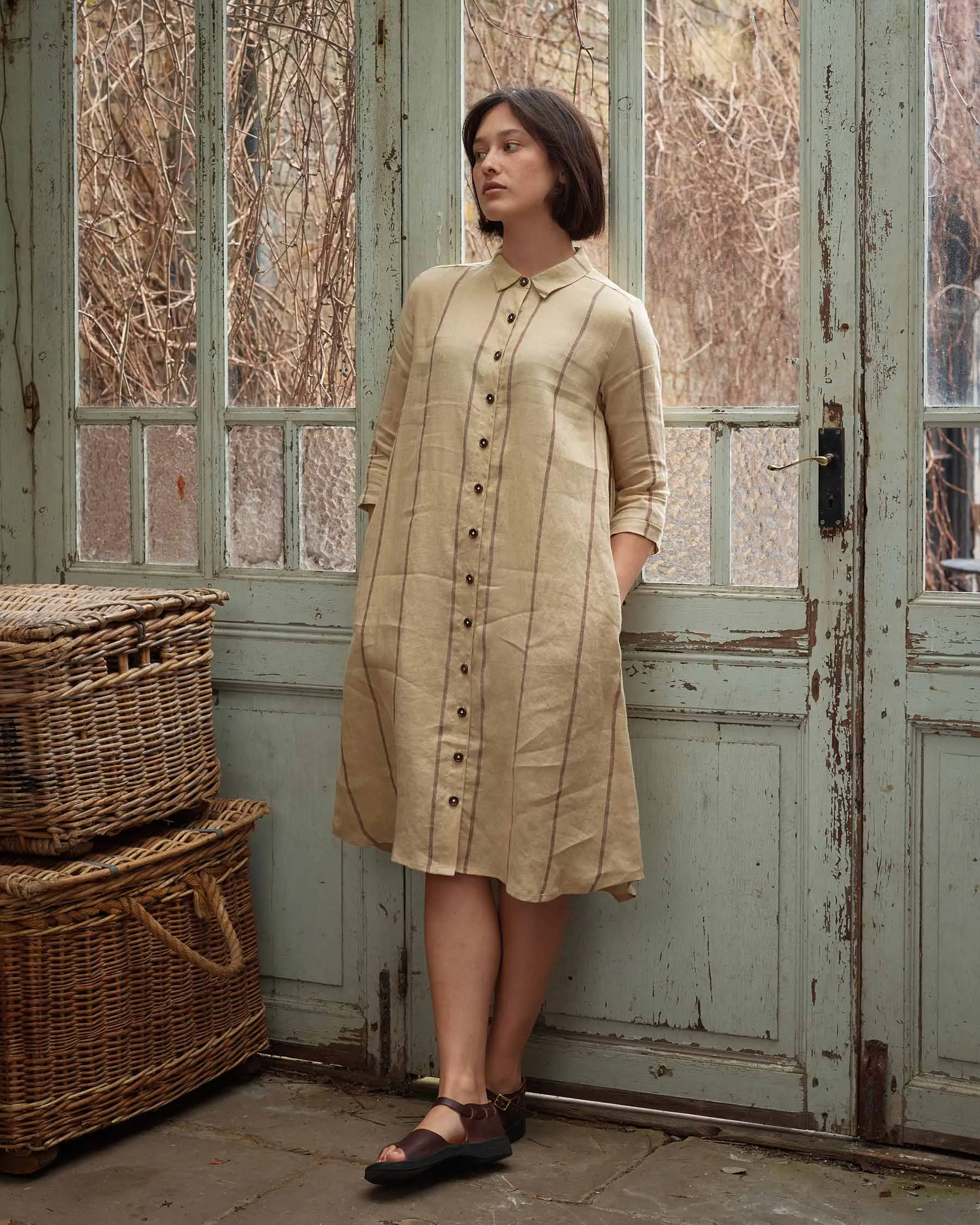 No.39 The Linen Shirtdress in Valletta Stripe