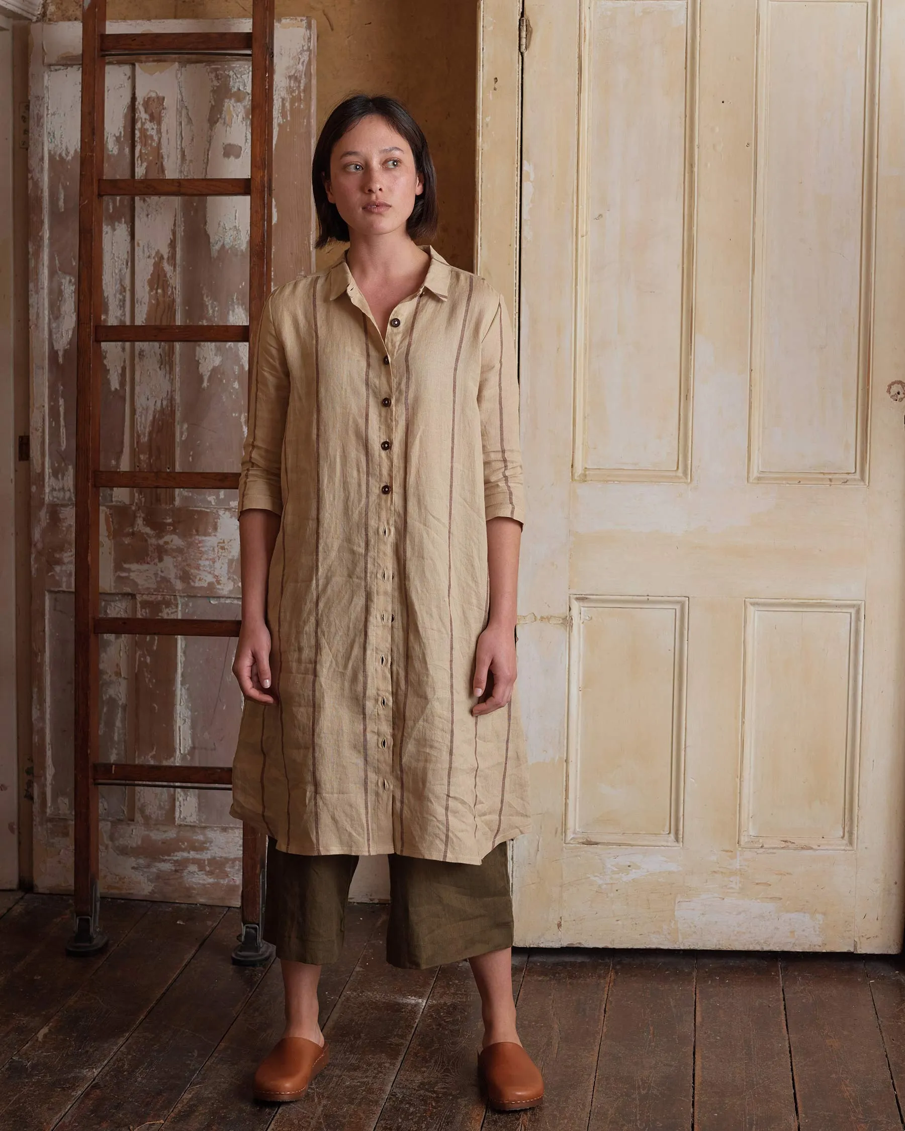 No.39 The Linen Shirtdress in Valletta Stripe