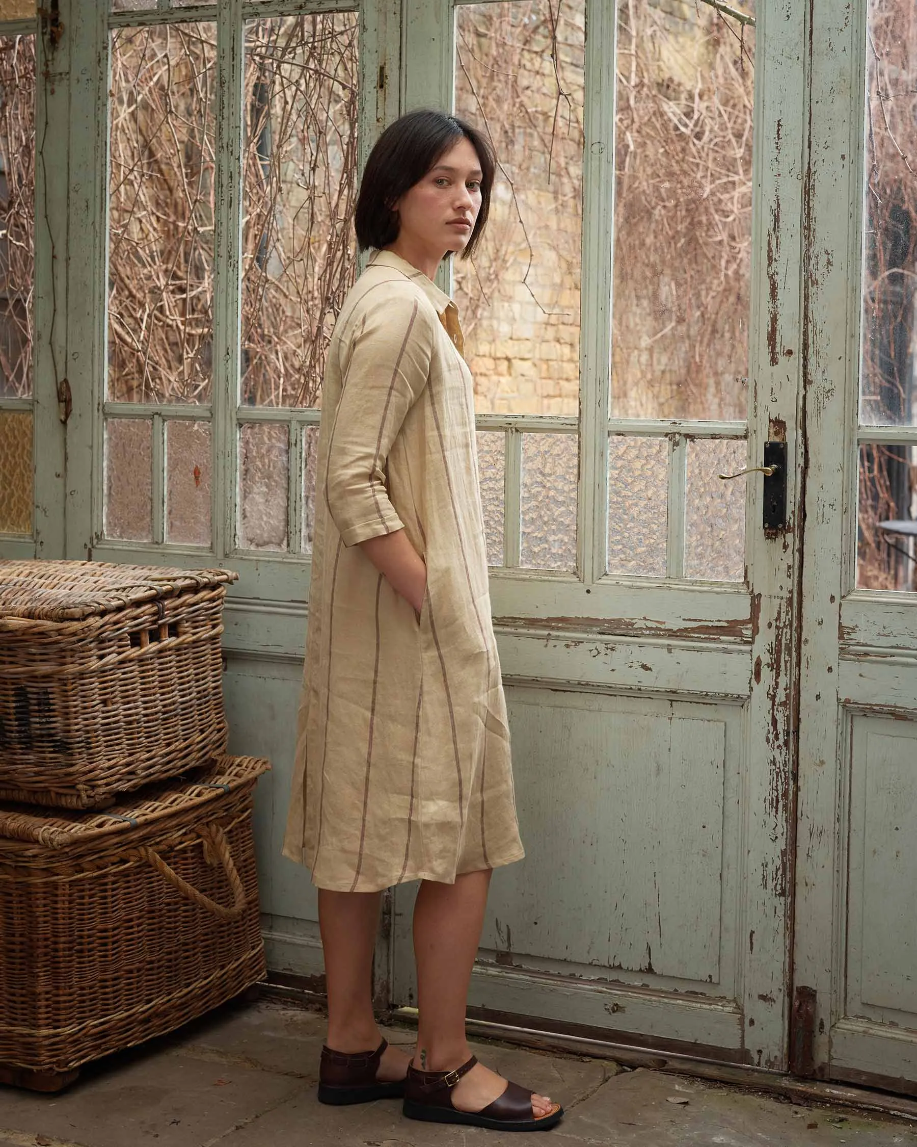 No.39 The Linen Shirtdress in Valletta Stripe