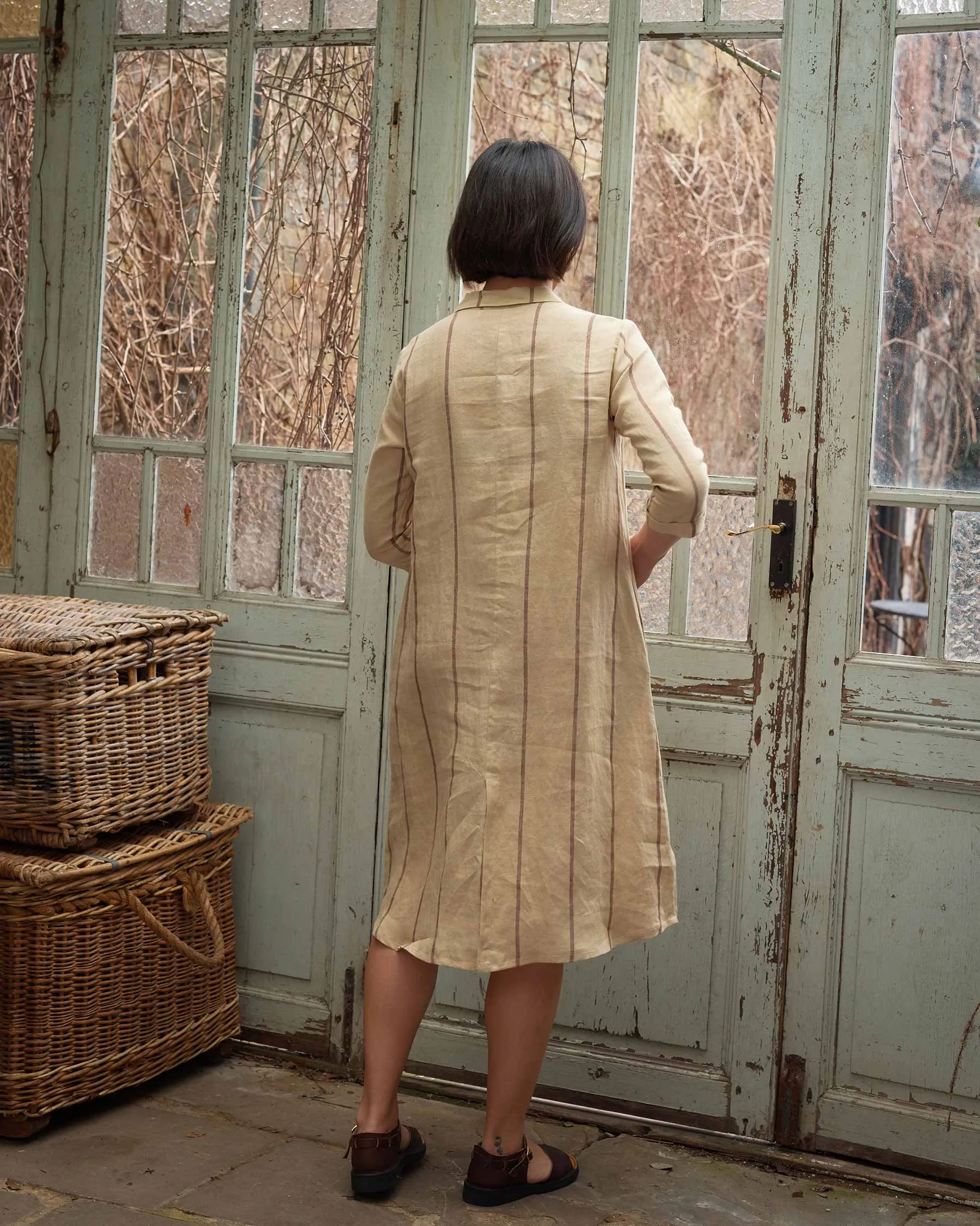 No.39 The Linen Shirtdress in Valletta Stripe