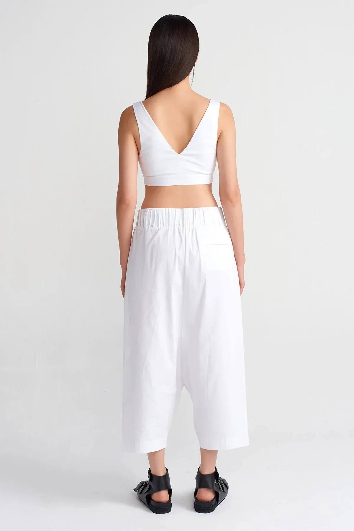 Nu Wrap Midi Harem Pants Off White