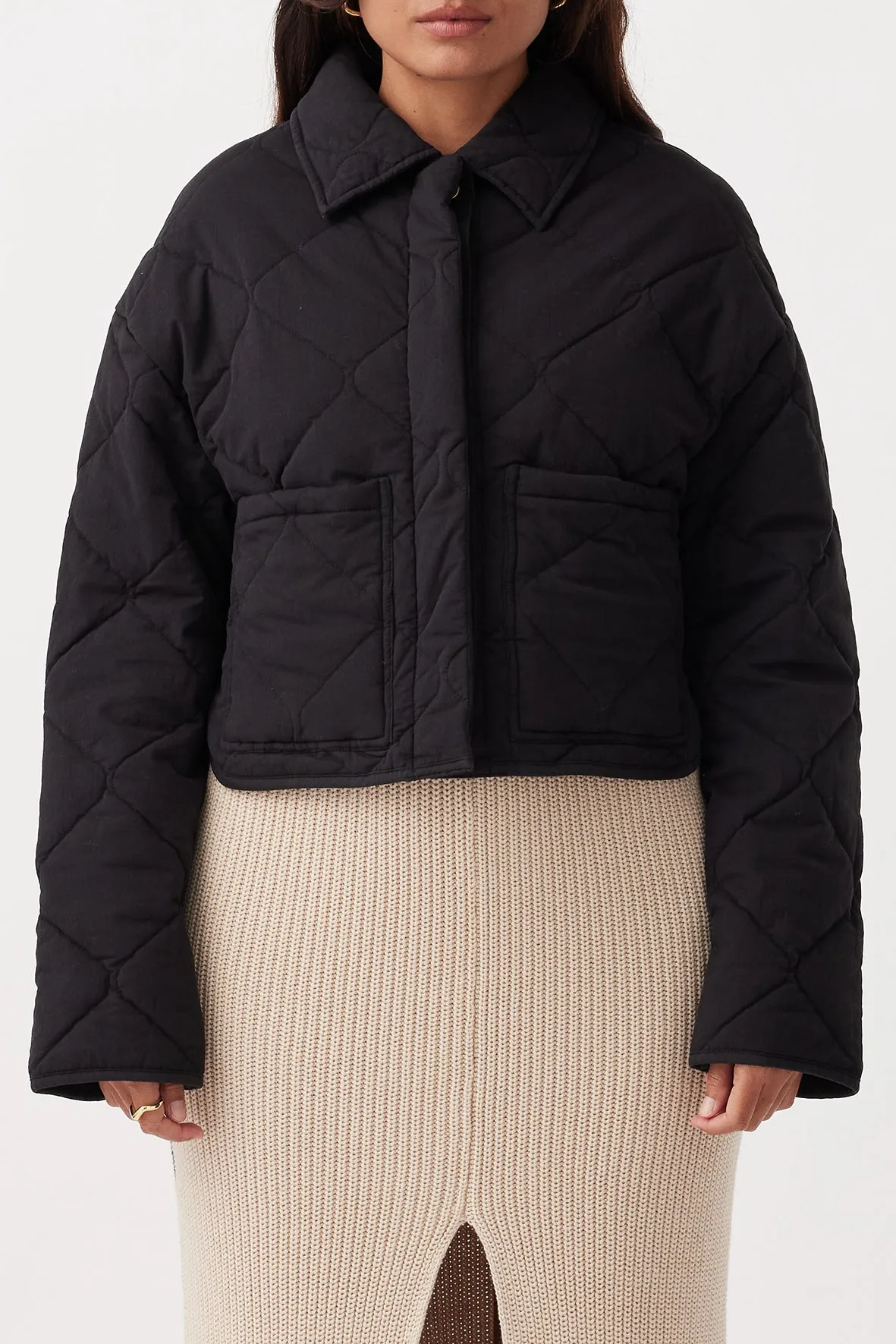 Oscar Quilted Cotton Jacket - Black