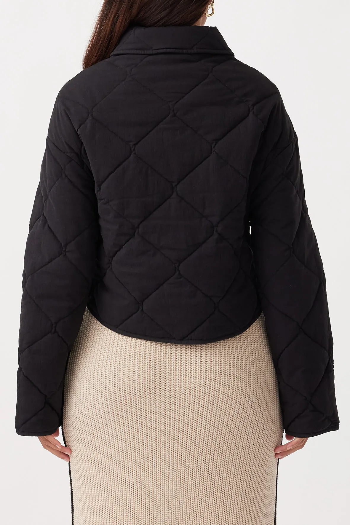 Oscar Quilted Cotton Jacket - Black