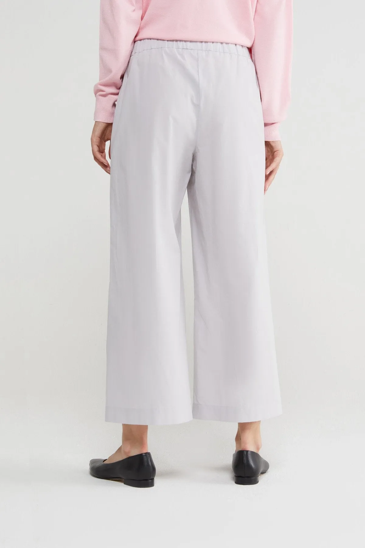 Ottod'Ame Poplin Wide Leg Crop Culotte - Ostrica