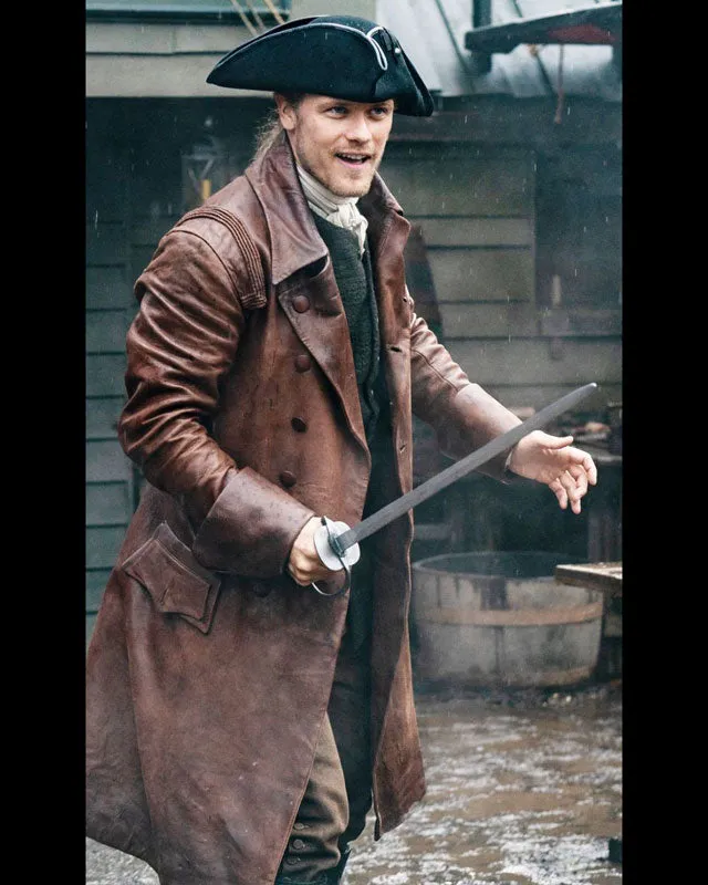 Outlander Jamie Fraser Waxed Leather Coat