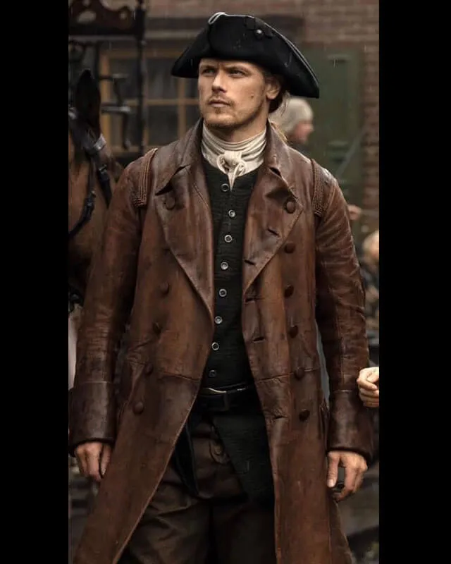 Outlander Jamie Fraser Waxed Leather Coat