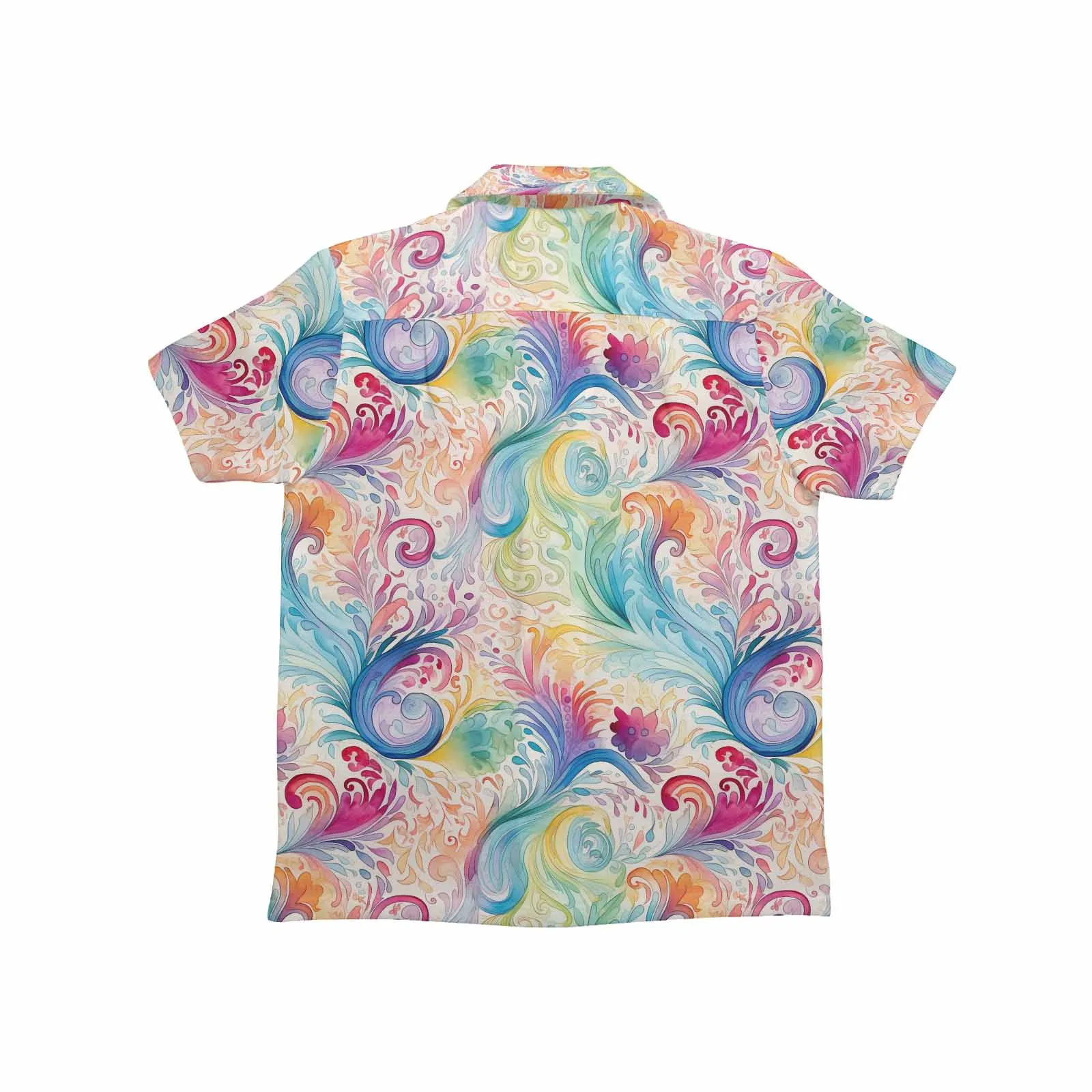 Pastel Rainbow Paisley  Little Boys Hawaiian Shirt