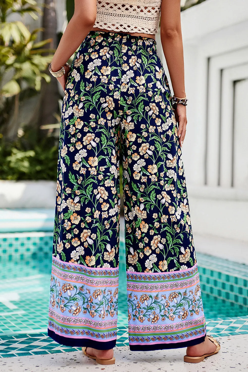 Printed High Waist Wide Leg Pants - Five Color Choices