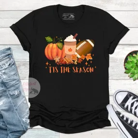 Pumpkin Spice Football Fall Tis The Season Shirt