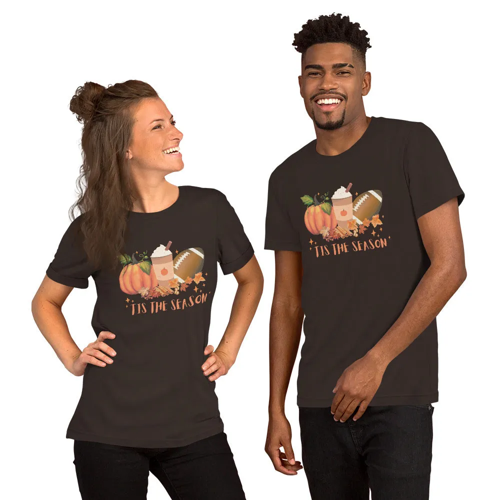 Pumpkin Spice Football Fall Tis The Season Shirt