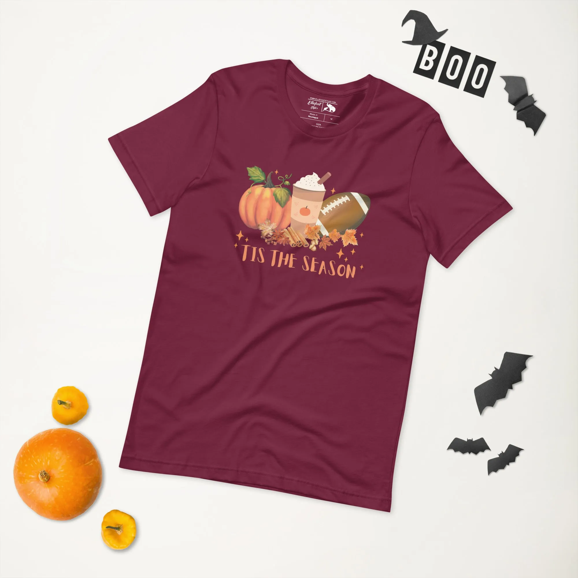 Pumpkin Spice Football Fall Tis The Season Shirt