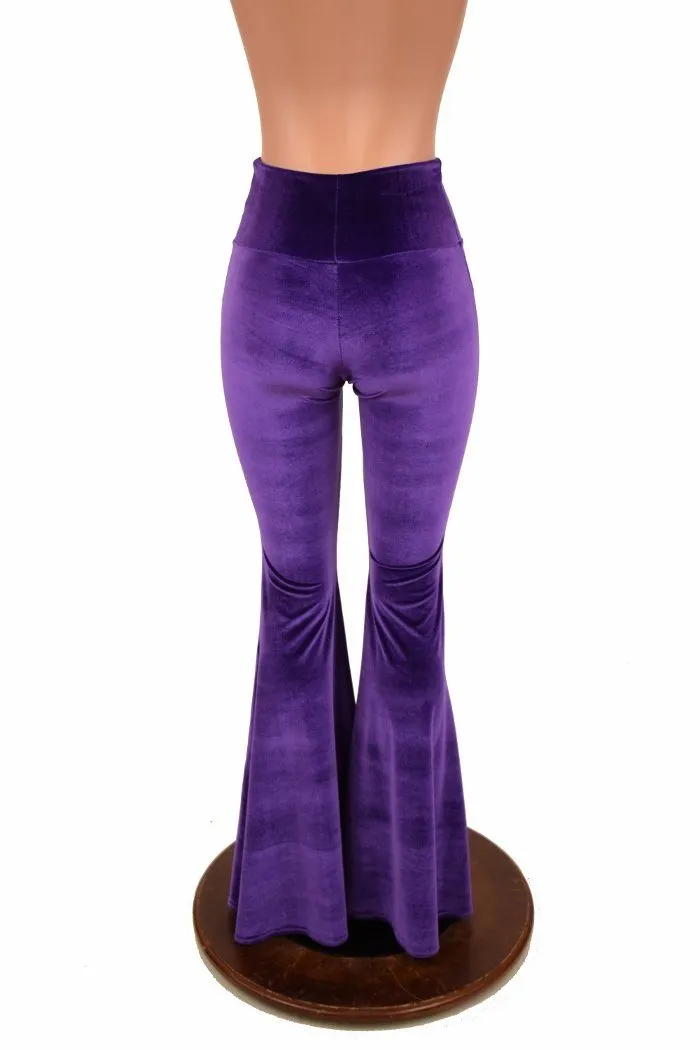 Purple Velvet High Waist Solar Flares