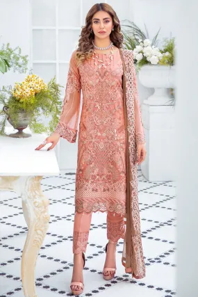 Salwar Kameez Online USA in Soft Peach Shade #PF376