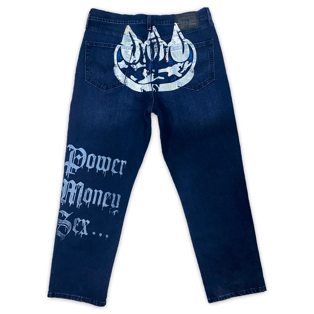 SCREEN PRINTED CLAW PMS DENIM JEANS