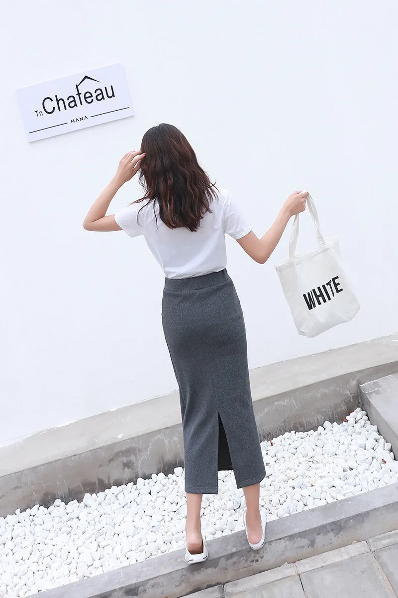 Skirt Women Korean Slim Look Pencil Splitted Skirt