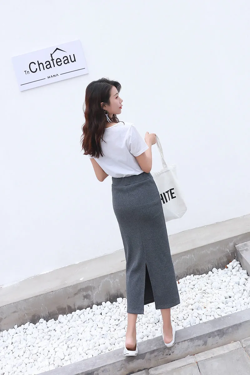 Skirt Women Korean Slim Look Pencil Splitted Skirt