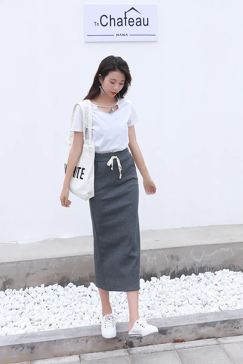 Skirt Women Korean Slim Look Pencil Splitted Skirt