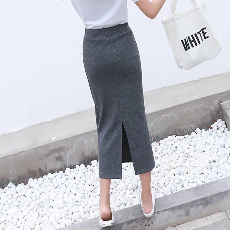 Skirt Women Korean Slim Look Pencil Splitted Skirt