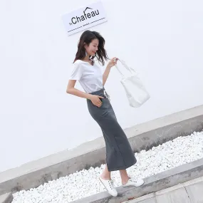 Skirt Women Korean Slim Look Pencil Splitted Skirt