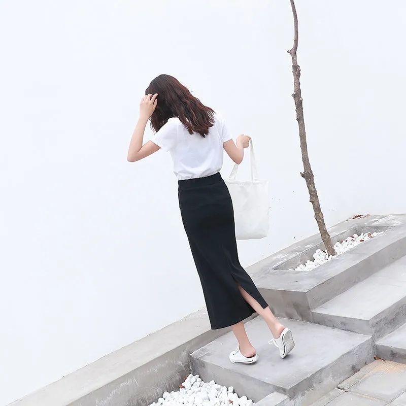 Skirt Women Korean Slim Look Pencil Splitted Skirt