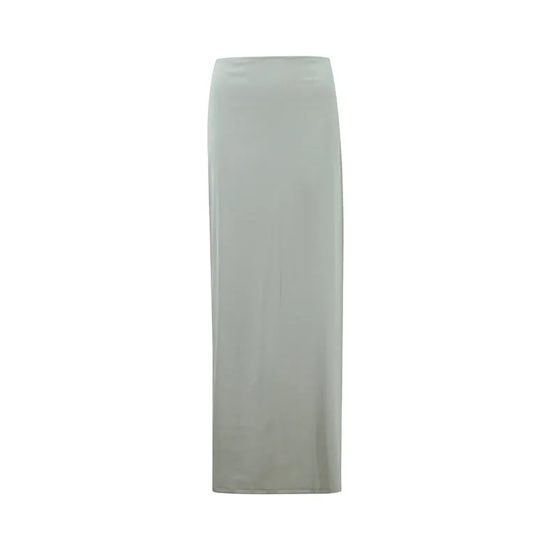 Slim Fit Long Irregular Drape Skirt