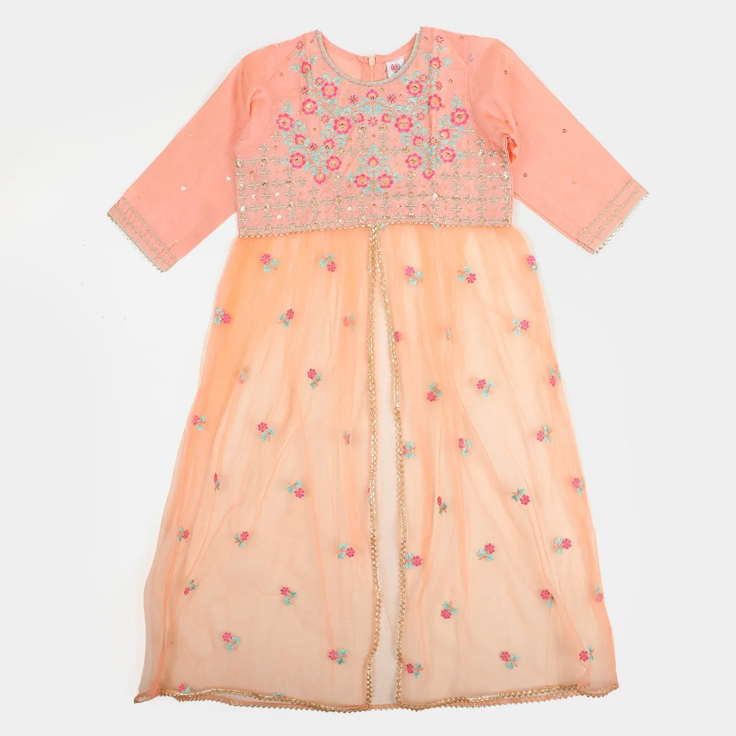 Stylish Girls 3Pcs Fancy Bano - Light Peach