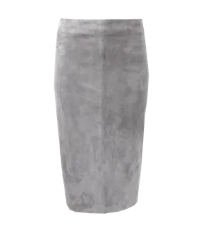 Suede Side Zip Pencil Skirt