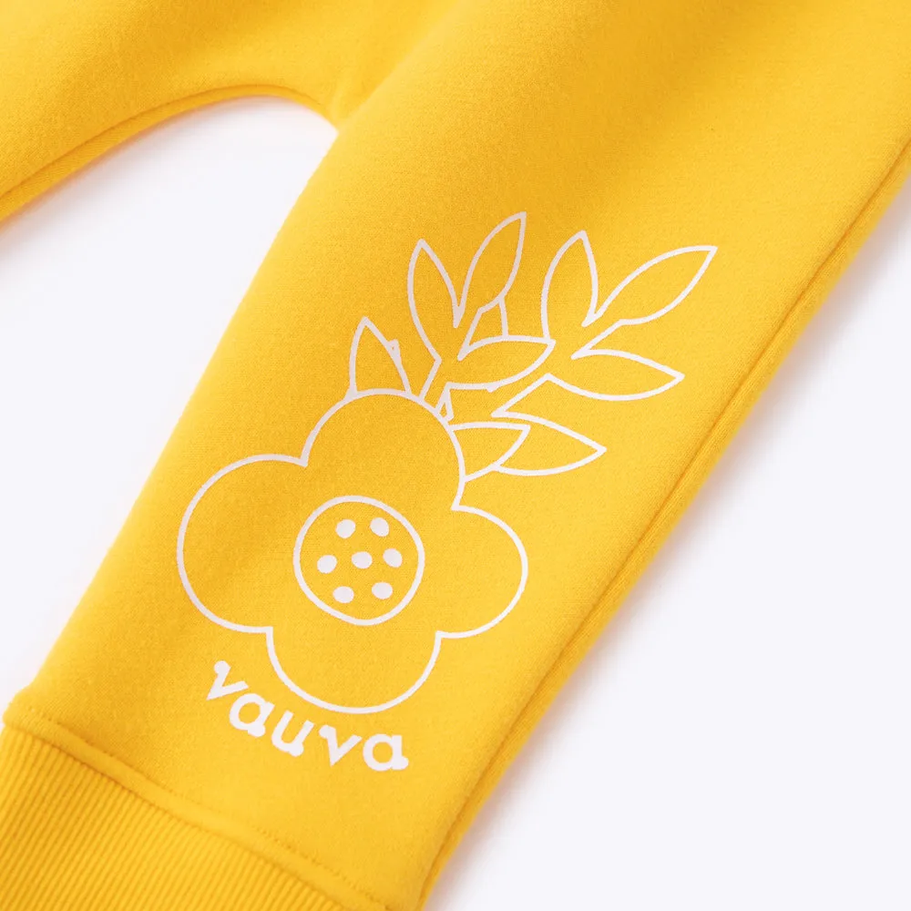 Vauva Baby Girls Flowers High Waist Pants - Yellow