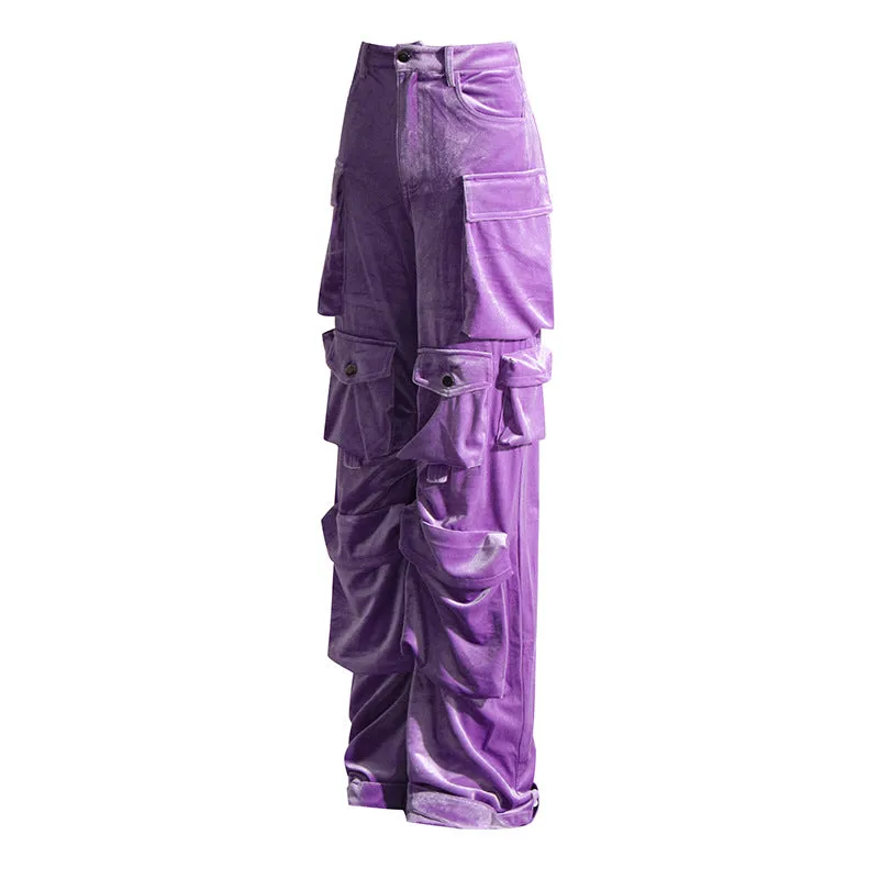 Velvet High Waist Cargo Pants