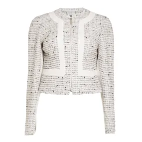 Women Adala-Stripe Panel Cropped Jacket - Ivory